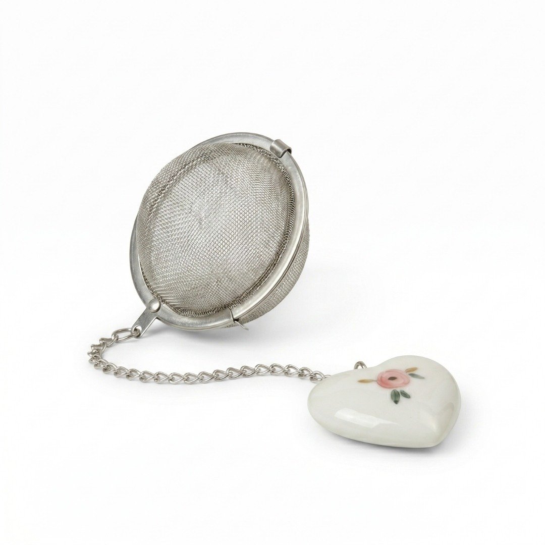 Infusor com pingente em formato de coração de porcelana Endless Love