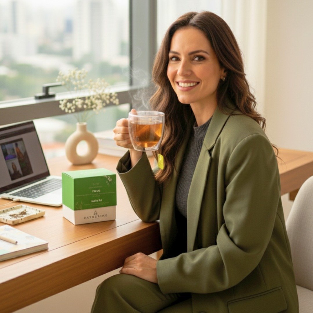 Chá Catherine Daily Foco – Caixa com 10 Sachês Piramidais - Imagem 3