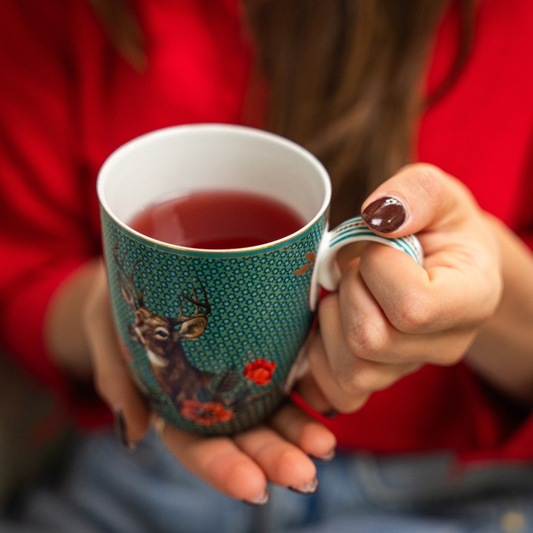 Set Caneca Natal Porcelana Deer Tea for One Pip Studio