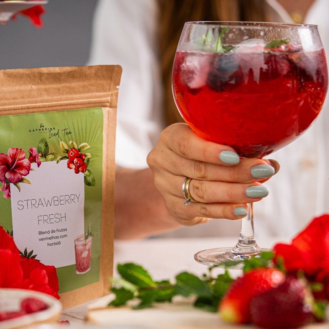 Strawberry Fresh – Iced Tea de Frutas Vermelhas e Hortelã