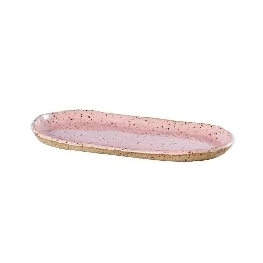 Prato para Chá em Cerâmica Rustic - Rosa