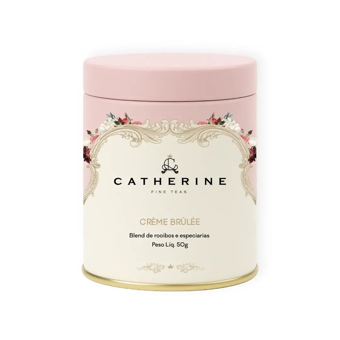 Blend de Rooibos e Especiarias Crème Brûlée Pink Tin - Catherine Fine Teas
