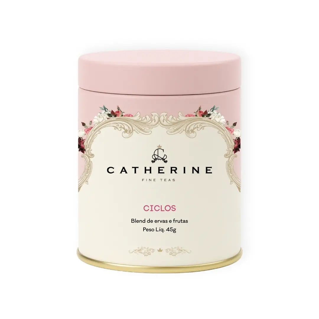 Ciclos Infusão de Rosa Mosqueta com Notas de Morango e Melissa Pink Tin - Catherine Fine Teas