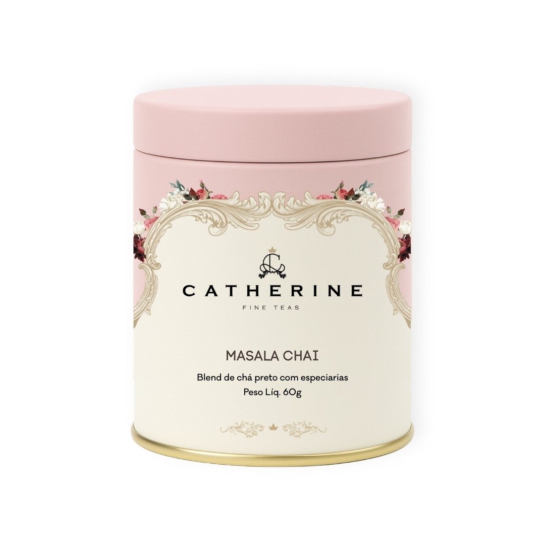Masala Chai Blend de Chá Preto com Especiarias Indianas Pink Tin - Catherine Fine Teas