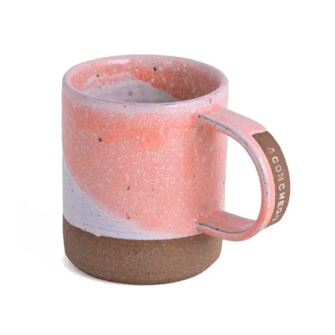 Caneca para Chá em Cerâmica Inscricao Aconchego Rosa Catherine Fine Teas