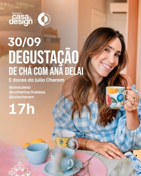 Banner evento Degustação de Chá com Ana Delai Shopping Casa e Design