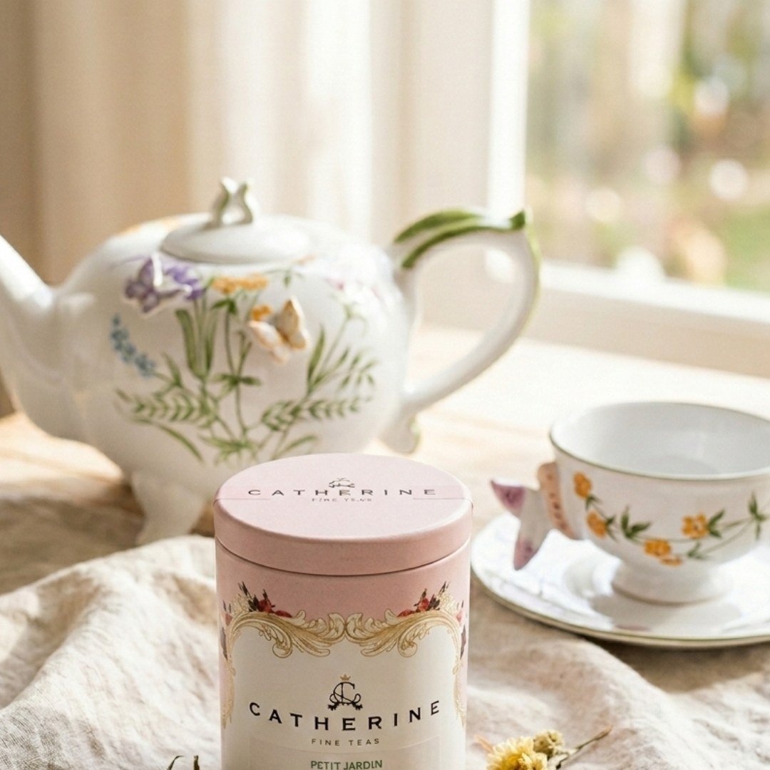 Blend de ervas tangerina e pera Petit Jardin Catherine Fine Teas