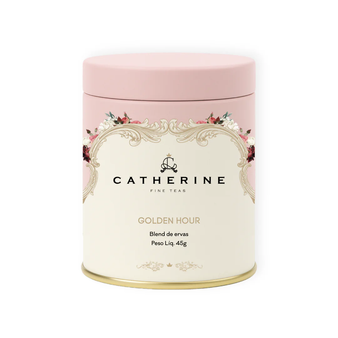 Golden Hour Infusão de Rooibos com Ervas Pink Tin 45g - Catherine Fine Teas