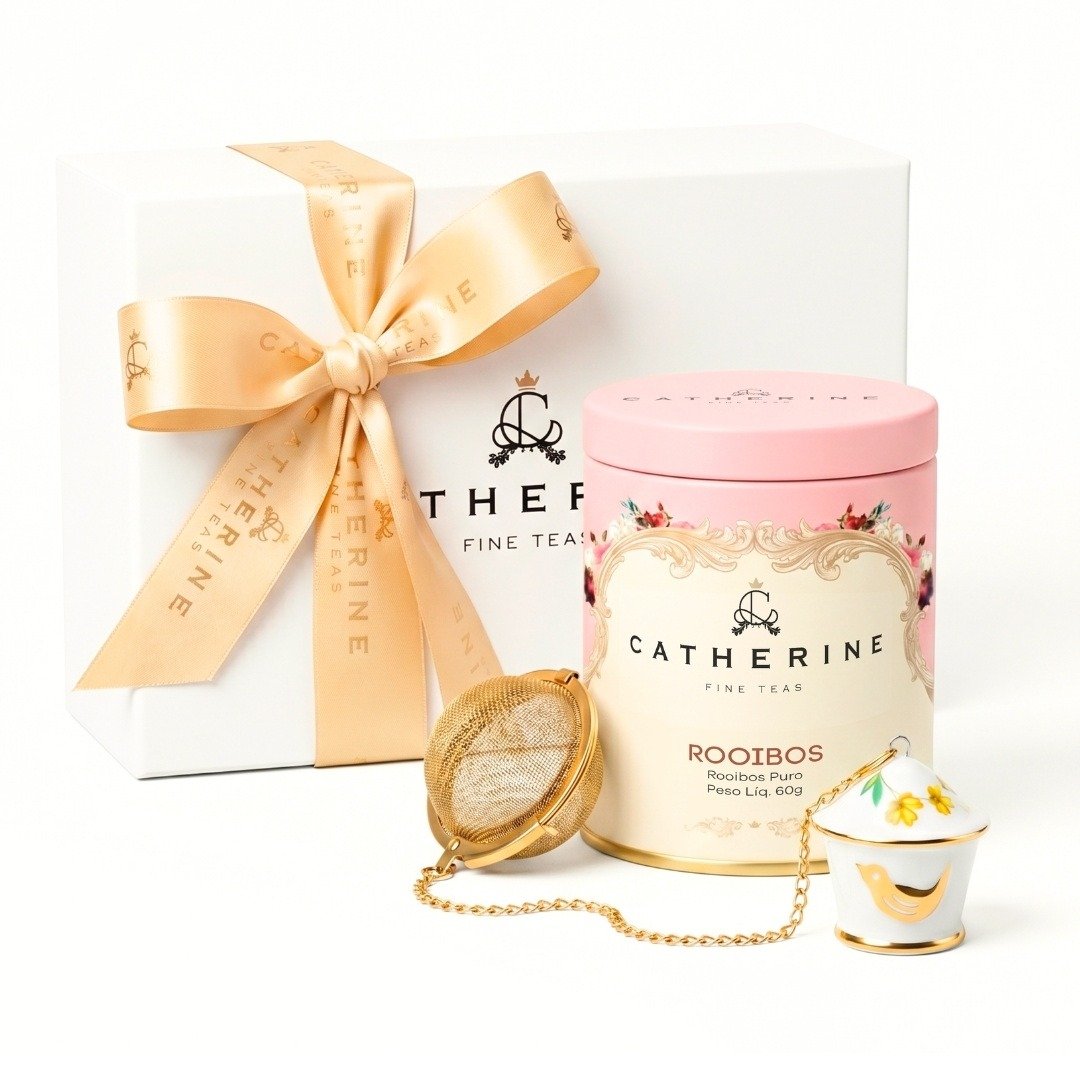 Kit infusão rooibos infusor pip studio amber nest Catherine Fine Teas