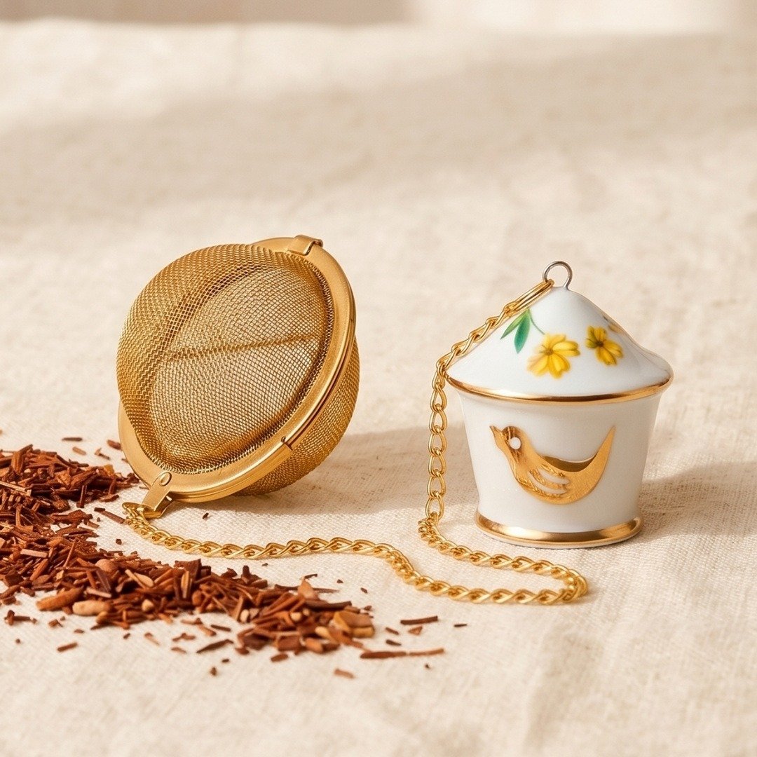 Kit rooibos infusor porcelana birdhouse pip studio catherine fine teas