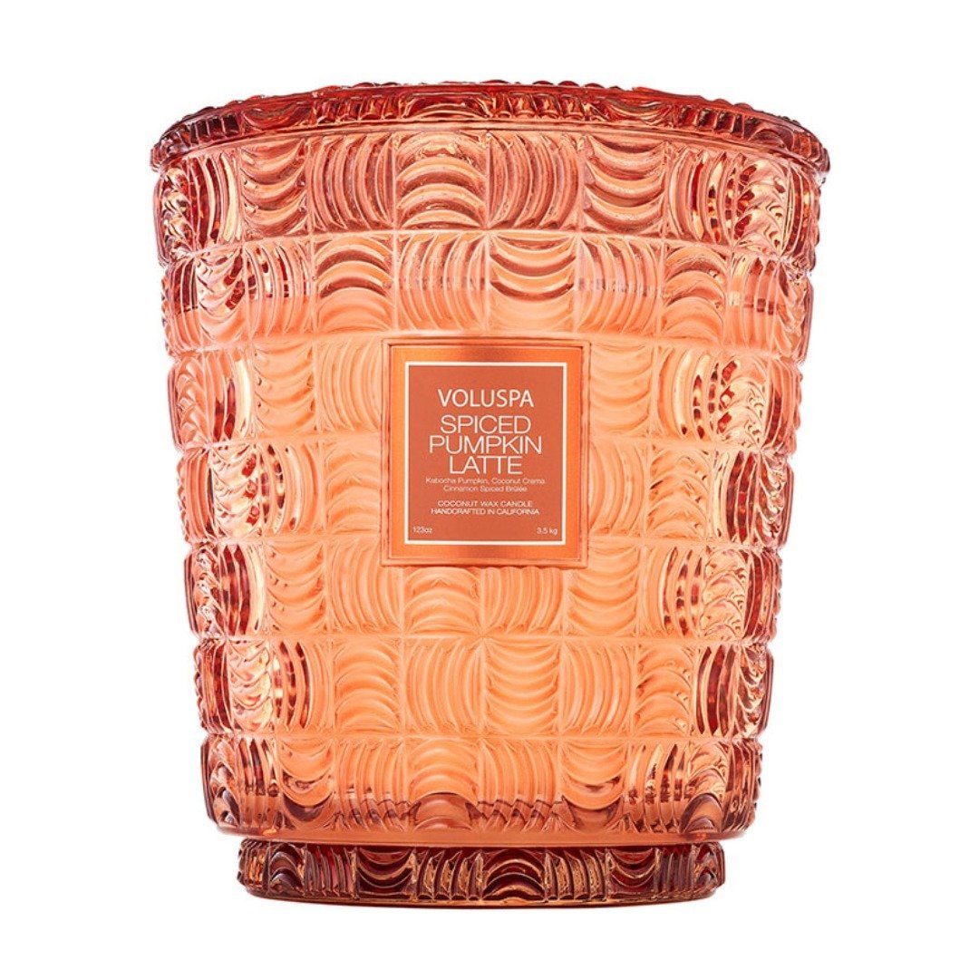 Vela Voluspa Spiced Pumpkin Latte Pote de Vidro 5 Pavios +250H