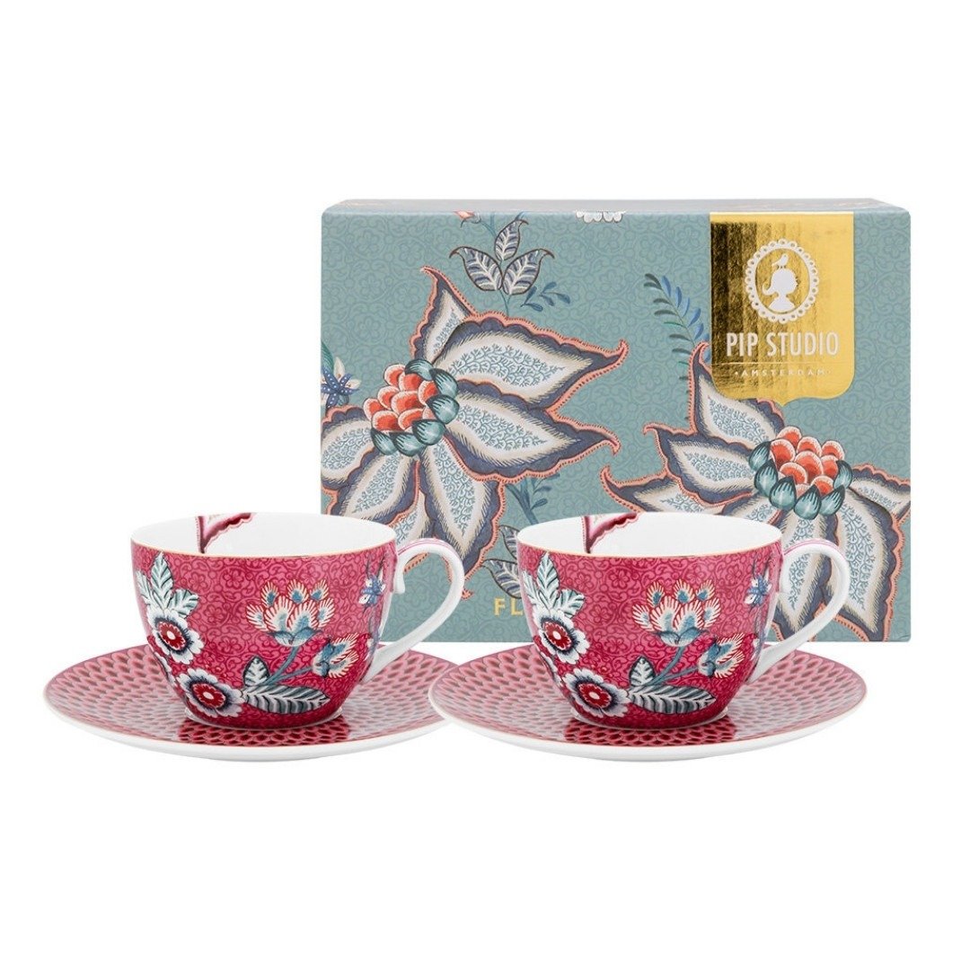 Set 2 Xícaras de Chá Rosa - Flower Festival  | Pip Studio