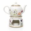 BULE +  AQUECEDOR PORCELANA FLORES DECALQUE