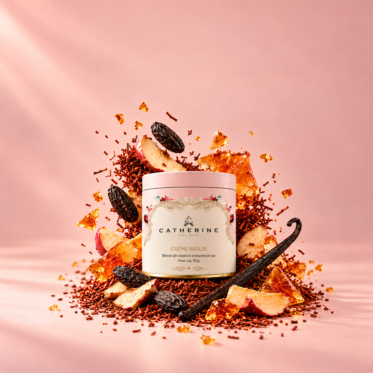 Blend Crème Brûlée | Rooibos com Baunilha e Cumaru | Pink Tin 45g