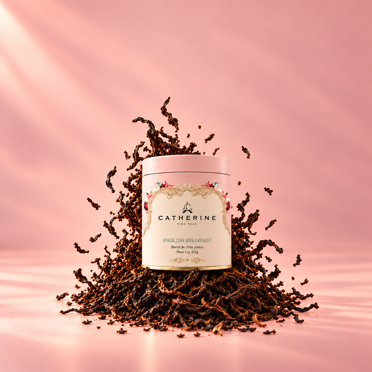 Blend English Breakfast | Chás Pretos | Lata 45g | Pink Tin