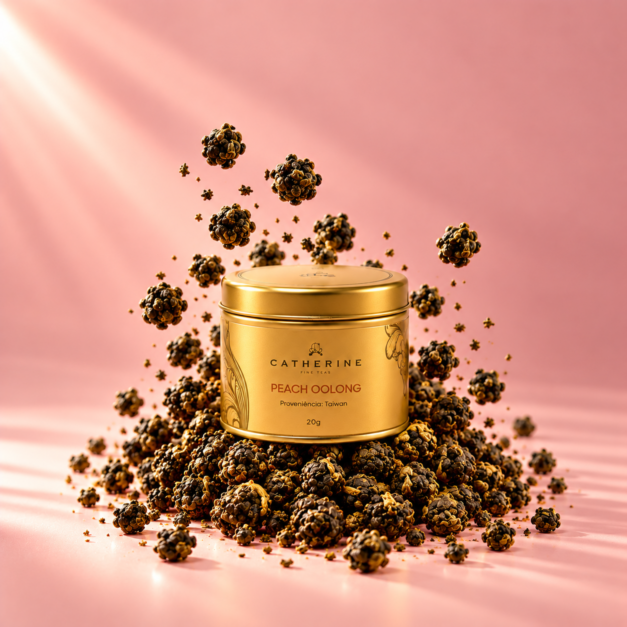 Chá Peach Oolong | Linha Treasures | Lata 20 g
