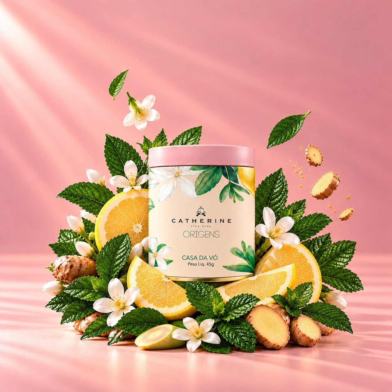 Blend Casa da Vó | Mate com Hortelã e Limão | Linha Origens | Pink Tin 45g