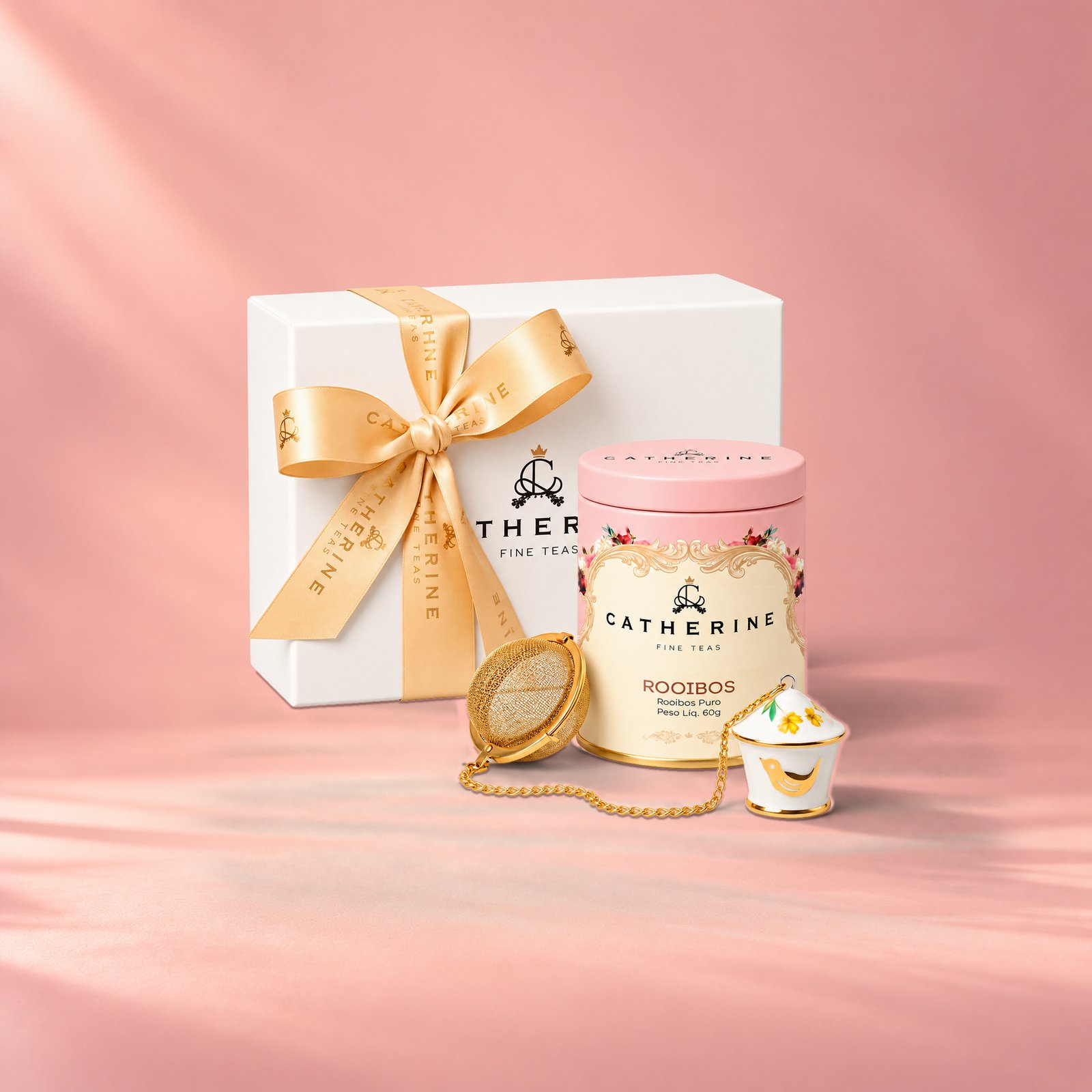 Amber Nest Gift Set | Rooibos Pink Tin 45g e Infusor Birdhouse Pip Studio