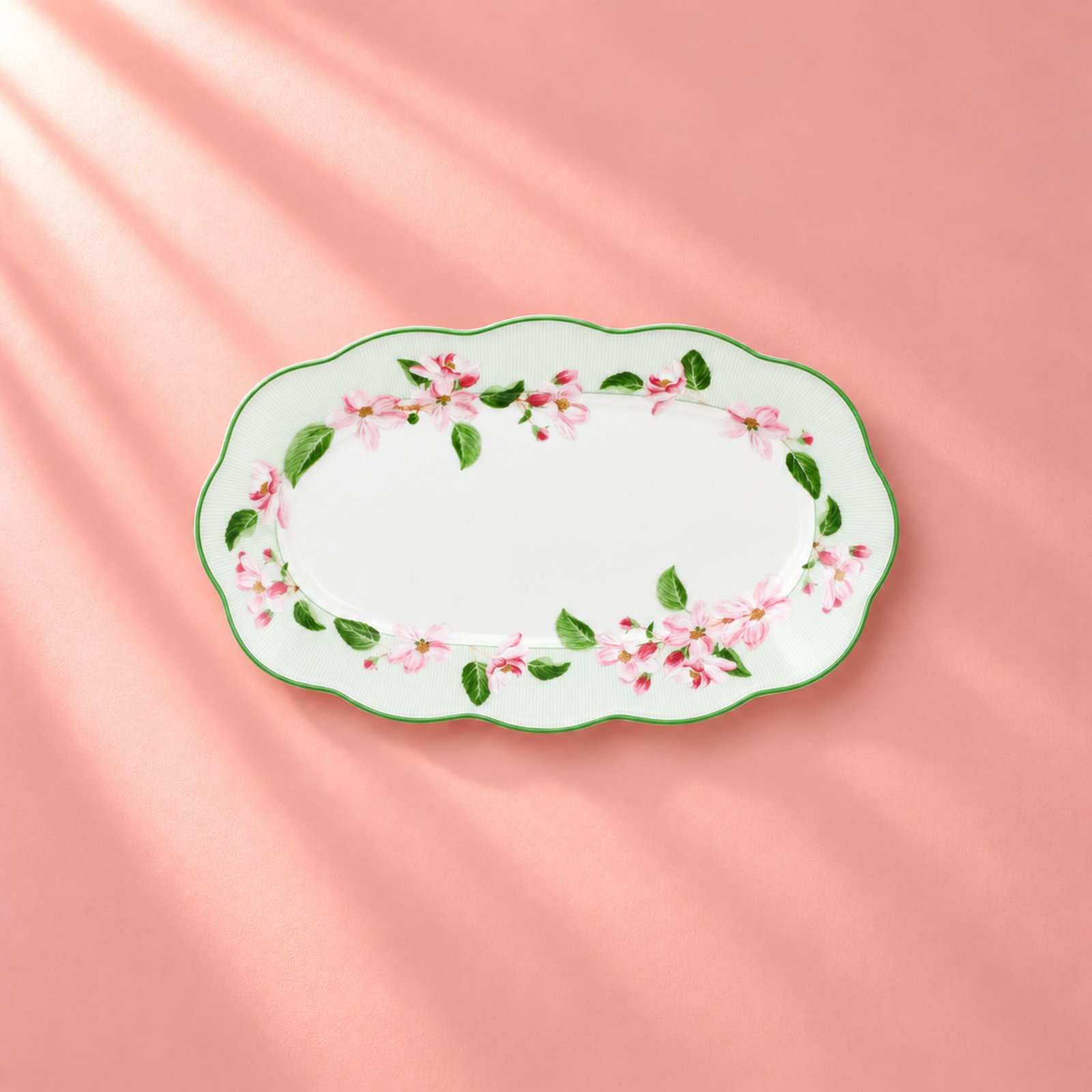 Travessa Oval Horticool Green 30,9 cm em Bone China | Tea Delight