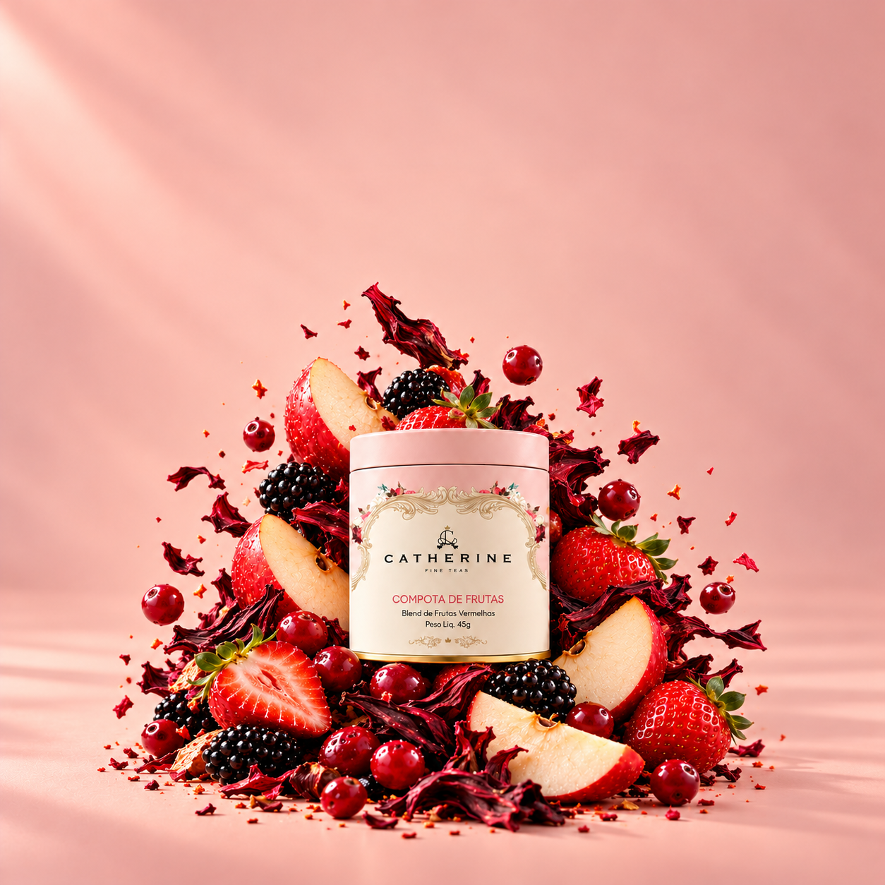 Blend Compota de Frutas com Hibisco e Frutas Vermelhas | Pink Tin 45g